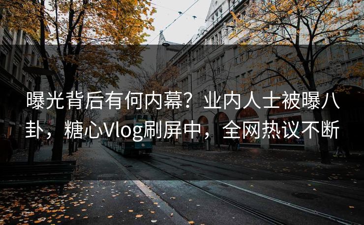 曝光背后有何内幕？业内人士被曝八卦，糖心Vlog刷屏中，全网热议不断
