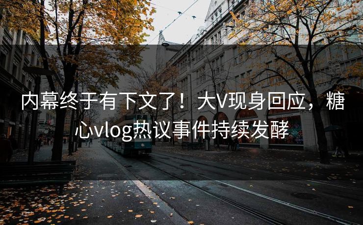 内幕终于有下文了！大V现身回应，糖心vlog热议事件持续发酵