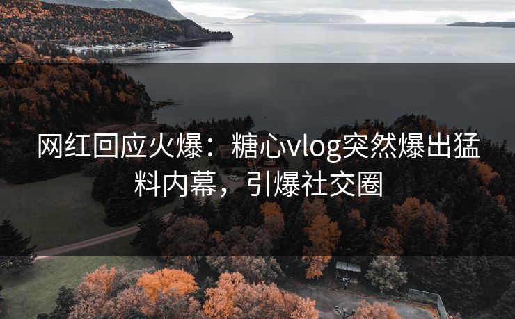 网红回应火爆：糖心vlog突然爆出猛料内幕，引爆社交圈