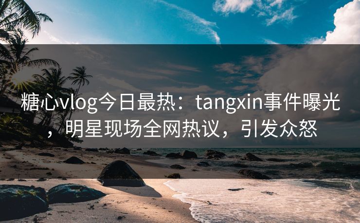 糖心vlog今日最热：tangxin事件曝光，明星现场全网热议，引发众怒
