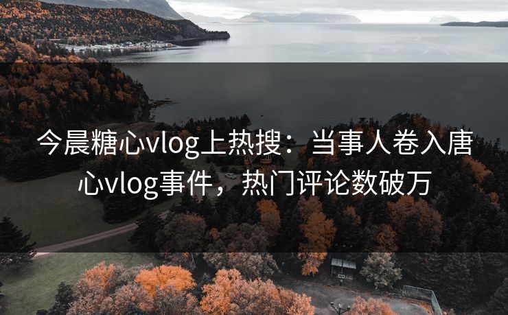 今晨糖心vlog上热搜：当事人卷入唐心vlog事件，热门评论数破万