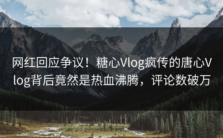 网红回应争议！糖心Vlog疯传的唐心Vlog背后竟然是热血沸腾，评论数破万