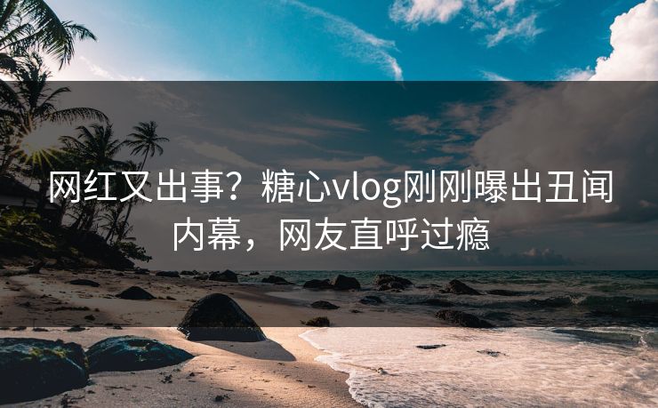 网红又出事？糖心vlog刚刚曝出丑闻内幕，网友直呼过瘾