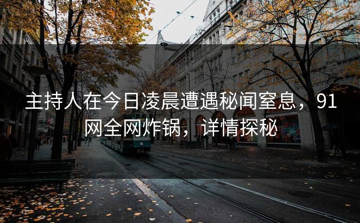 主持人在今日凌晨遭遇秘闻窒息，91网全网炸锅，详情探秘