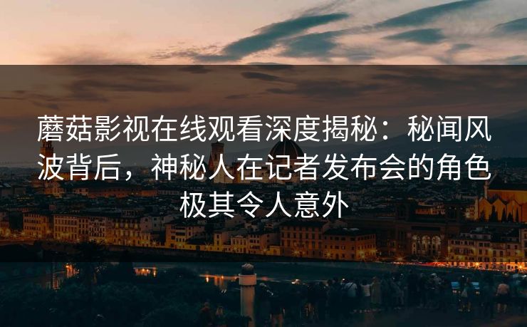 蘑菇影视在线观看深度揭秘：秘闻风波背后，神秘人在记者发布会的角色极其令人意外